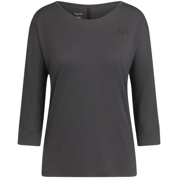 Rapha Hoodies, T-shirts & Tops|Women's Trail Merino 3/4 Sleeve Top DarkGrey/Black