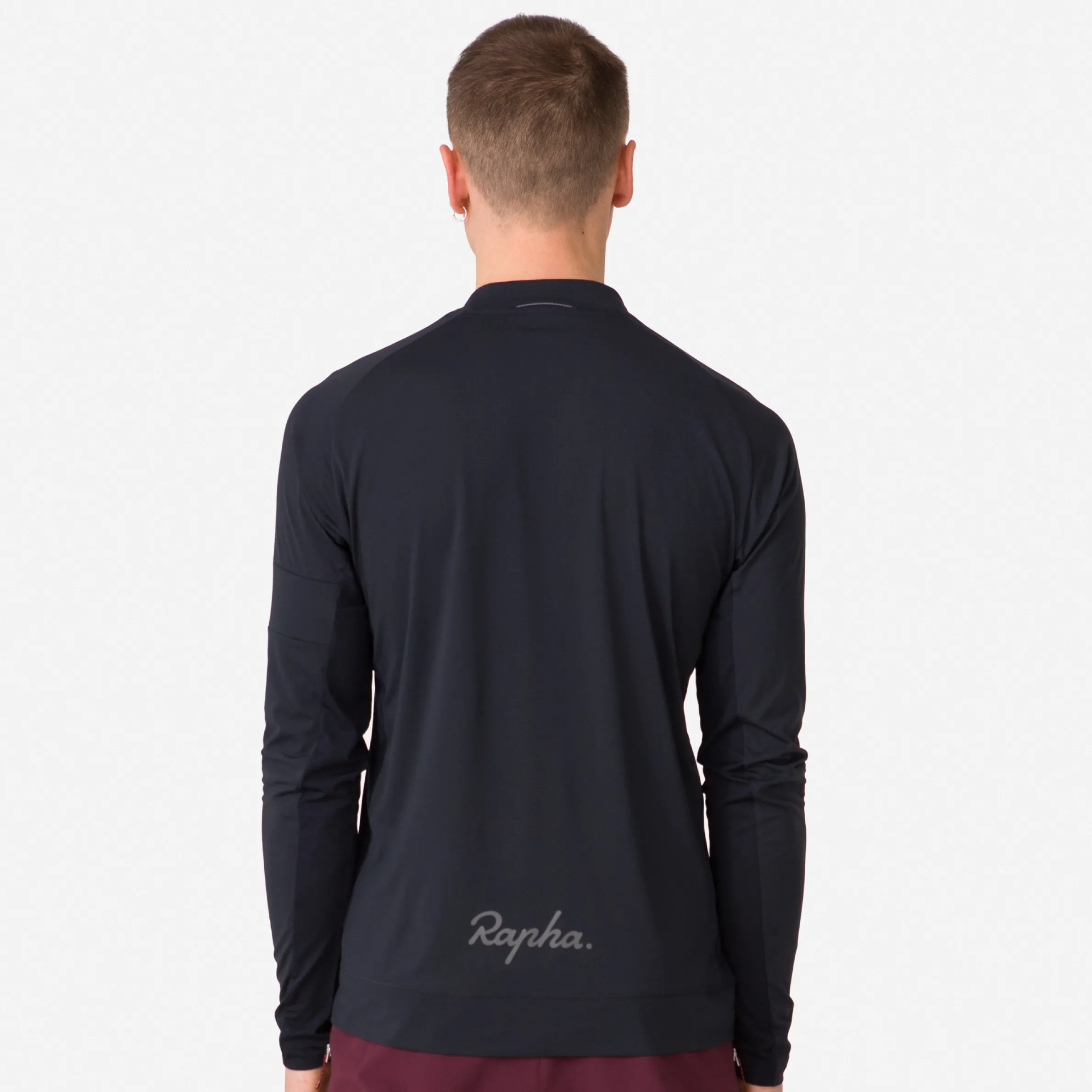 Rapha T-shirts & Tops|Men's Explore Long Sleeve Zip Neck Tech T-shirt Black/Black