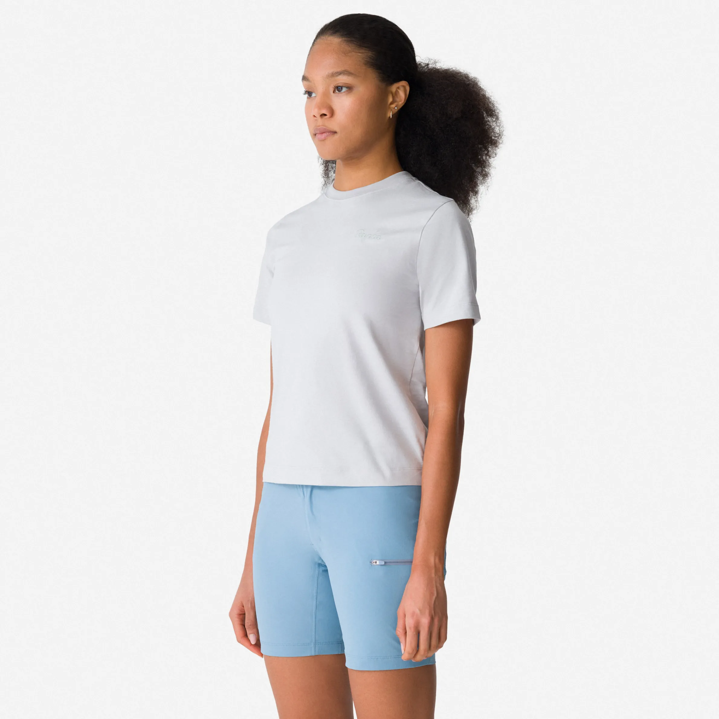 Rapha Archive|Women's Logo T-Shirt LightGrey/PaleGreen