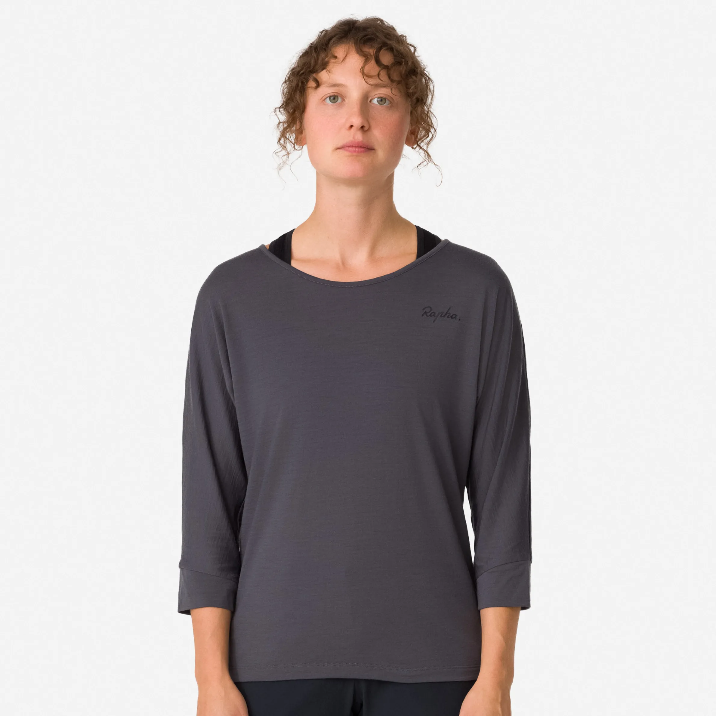 Rapha Hoodies, T-shirts & Tops|Women's Trail Merino 3/4 Sleeve Top DarkGrey/Black